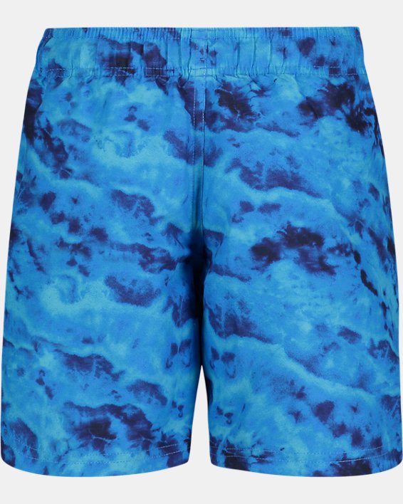 Little Boys' UA Ridge Dye Logo Swim Volley Shorts, Blue, pdpMainDesktop image number 1